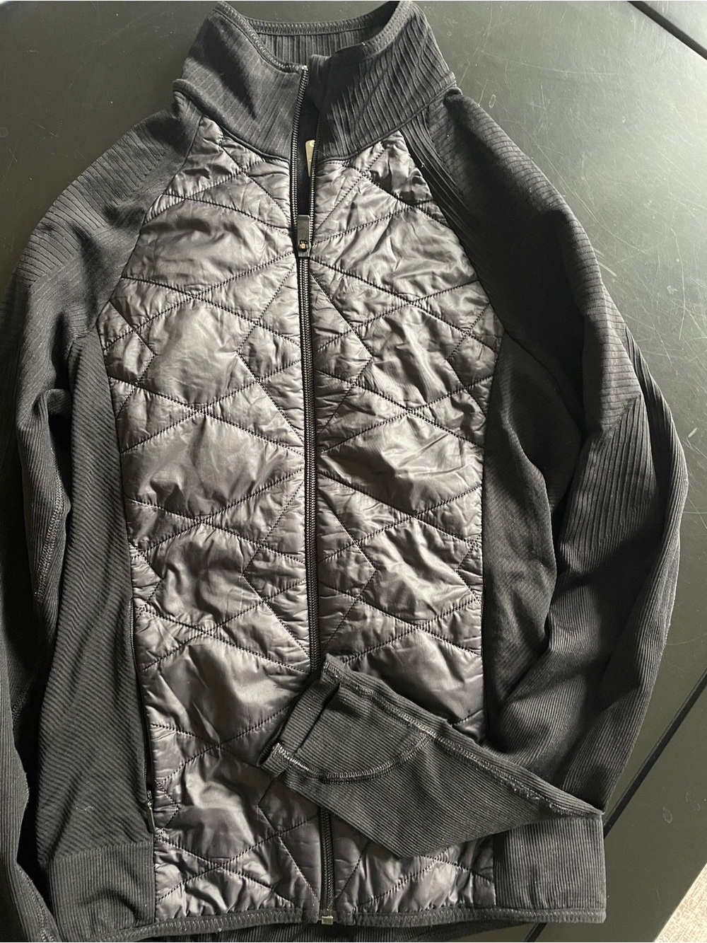 Athleta Black Quilted Puffer Jacket